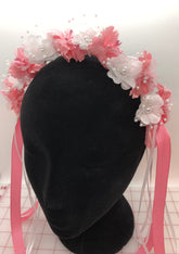 Headpieces - Flower Wreath with Ribbons 25 Colors Made-to-Order